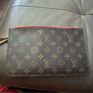 Louis Vuitton Red and Tan Interior wristlet